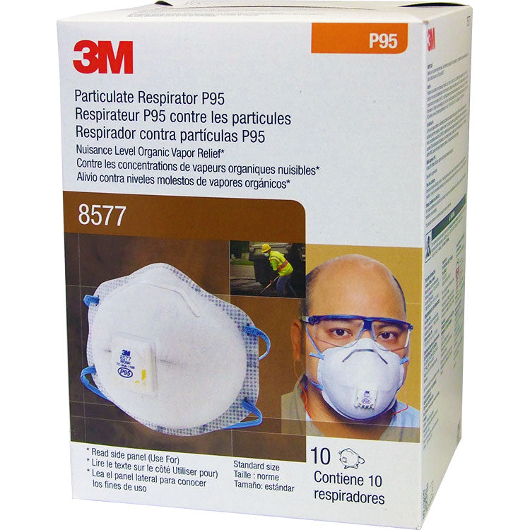3M P95 8577 Face Mask - Particulate Respirator (10/Box)